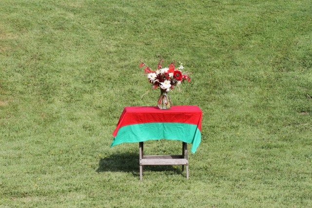 Christmas flowers on table