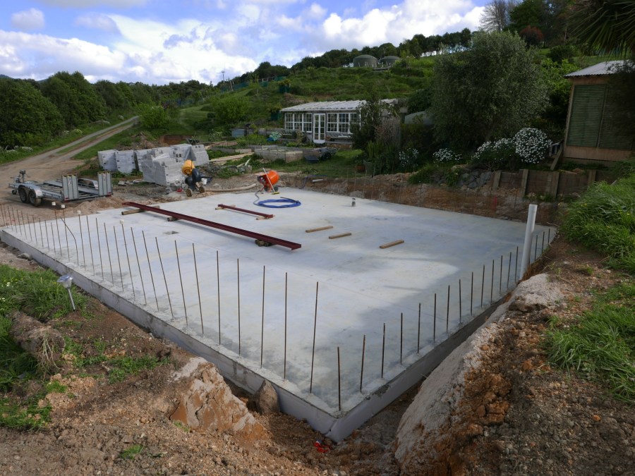 Barn house concrete floor
